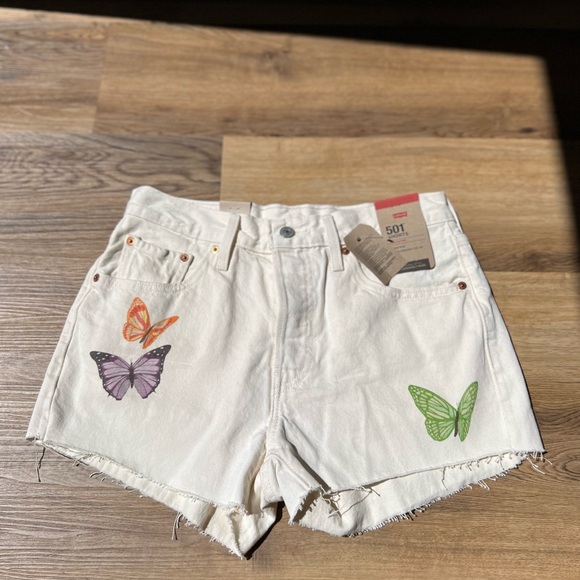 Levi 501 Butterfly Denim Shorts - Picture 2 of 7
